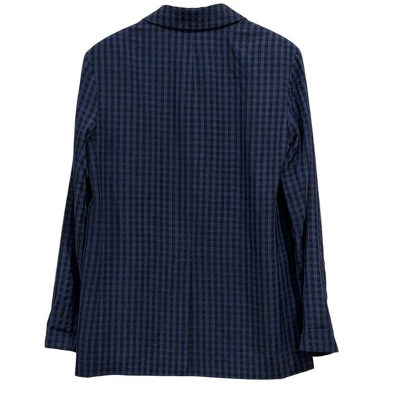 Tibi Gingham Oversized Blazer In Navy/Black - Picture 7 of 8